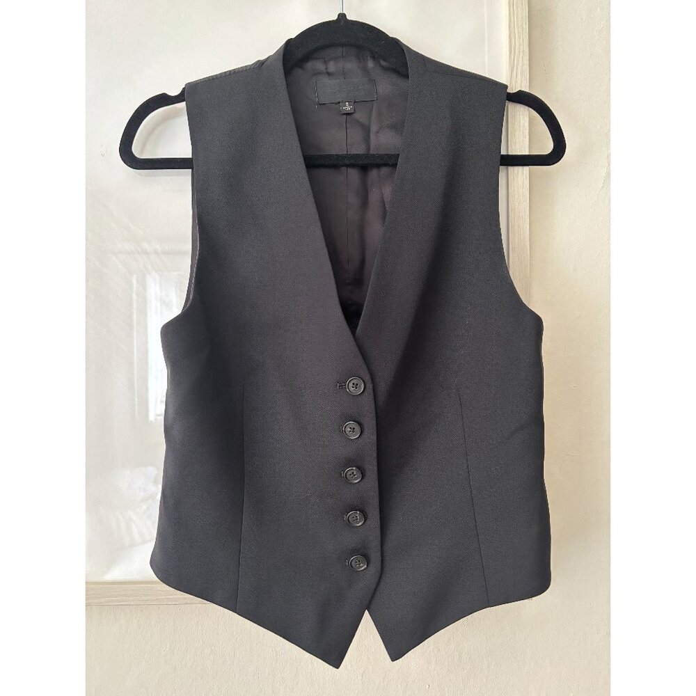 Nili Lotan Angelina Black Wool Vest, 2